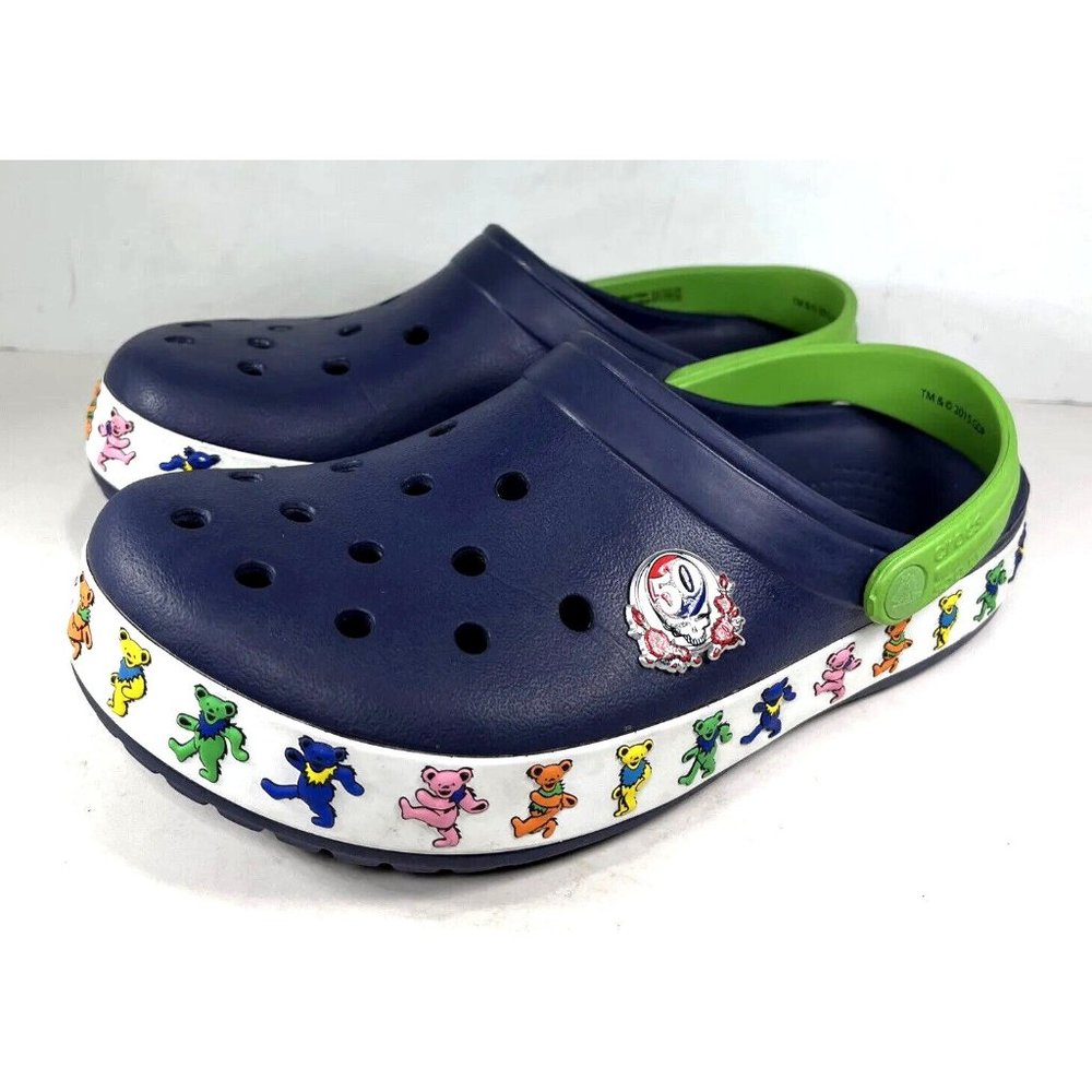 GRATEFUL DEAD CROCS with Dancing Bears! - M 8 W 10 - RARE - DISCONTINUED STYLE